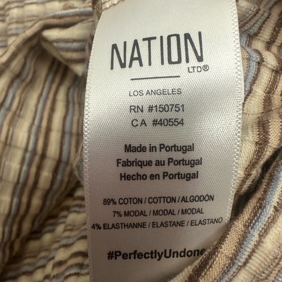 Nation LTD Babs Tank Size Large In Layer Cake Striped Ribbed Square Neck NWT - Picture 6 of 7